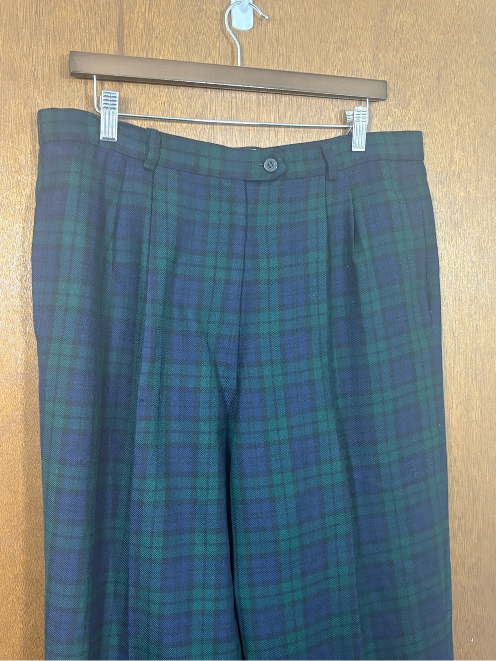 Talbots 100% Wool Black Watch Tartan Plaid Trousers Size 16